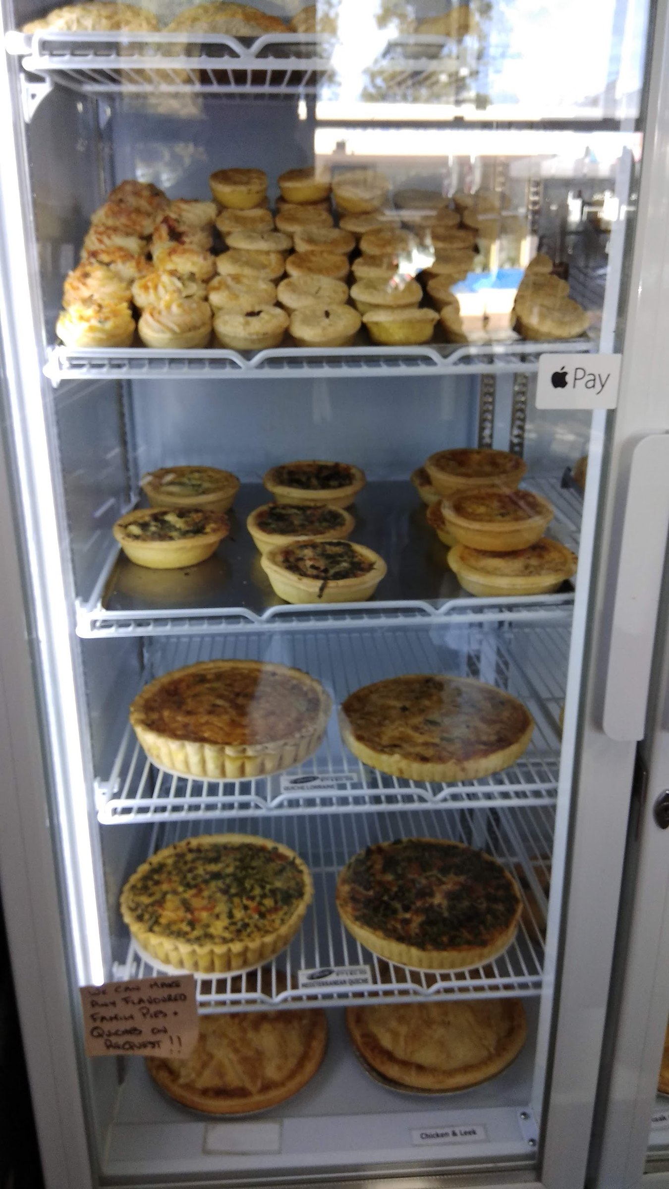Quiches and tarts in the fridge